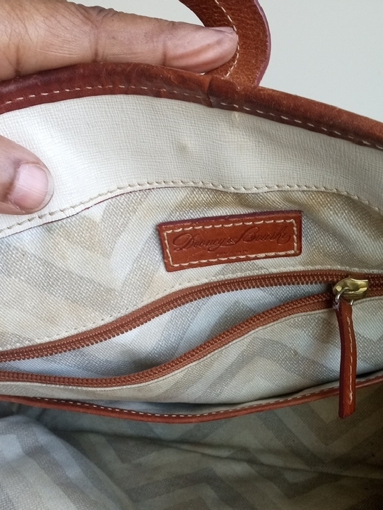 Dooney & Bourke Tan and Brown Pebbled Leather Tote - Picture 9 of 12